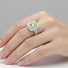 2.00 Ct. Green Amethyst Ring Round Cut 925 Sterling Silver Eternity Band Fine Gi