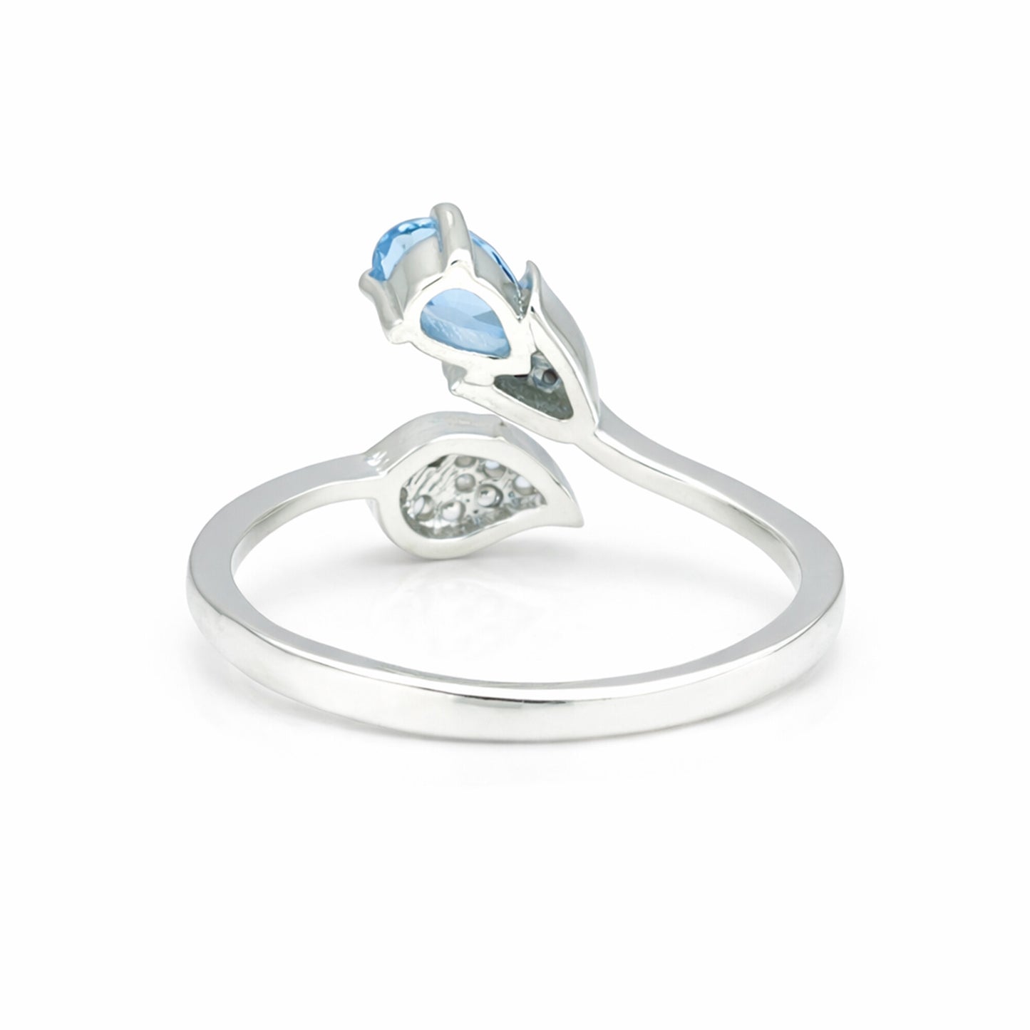 Aquamarine Pear Solitaire Gemstone Ring 9.00 Ct. 925 Sterling Silver Women Gift