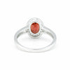 Red Garnet Solitaire Ring 4.85 Ct. Oval Cut 925 Sterling Silver Stackable Band