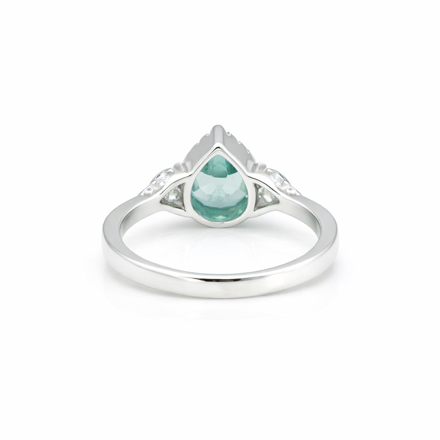 4.65 Ct. Aquamarine Pear Cut Ring 925 Sterling Silver Women Fine Jewelry