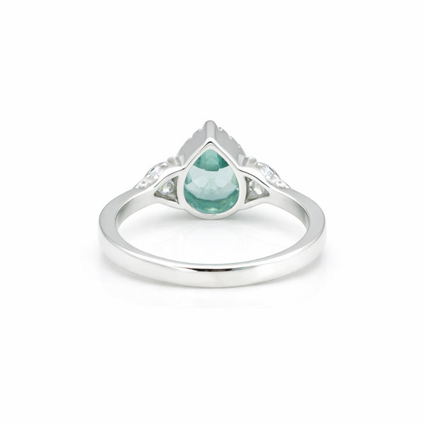 4.65 Ct. Aquamarine Pear Cut Ring 925 Sterling Silver Women Fine Jewelry
