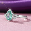 4.65 Ct. Aquamarine Pear Cut Ring 925 Sterling Silver Women Fine Jewelry