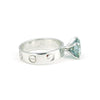 Green Moissanite Round Ring 6.65 Ct. 925 Sterling Silver Stackable Eternity Band