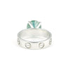 Green Moissanite Round Ring 6.65 Ct. 925 Sterling Silver Stackable Eternity Band
