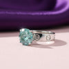 Green Moissanite Round Ring 6.65 Ct. 925 Sterling Silver Stackable Eternity Band