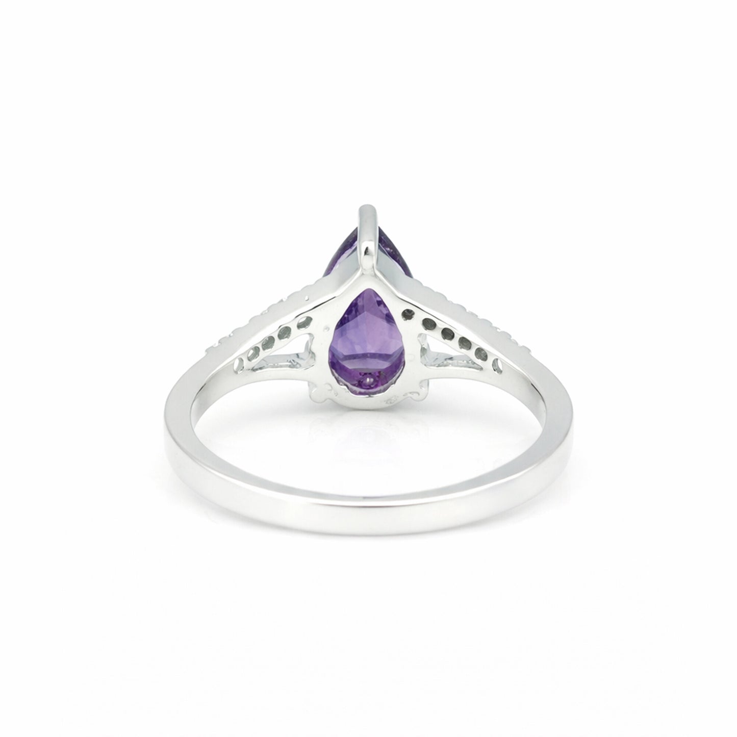 Amethyst Pear Solitaire Ring 5.80 Ct. 925 Sterling Silver Mother's Day Fine Jewe