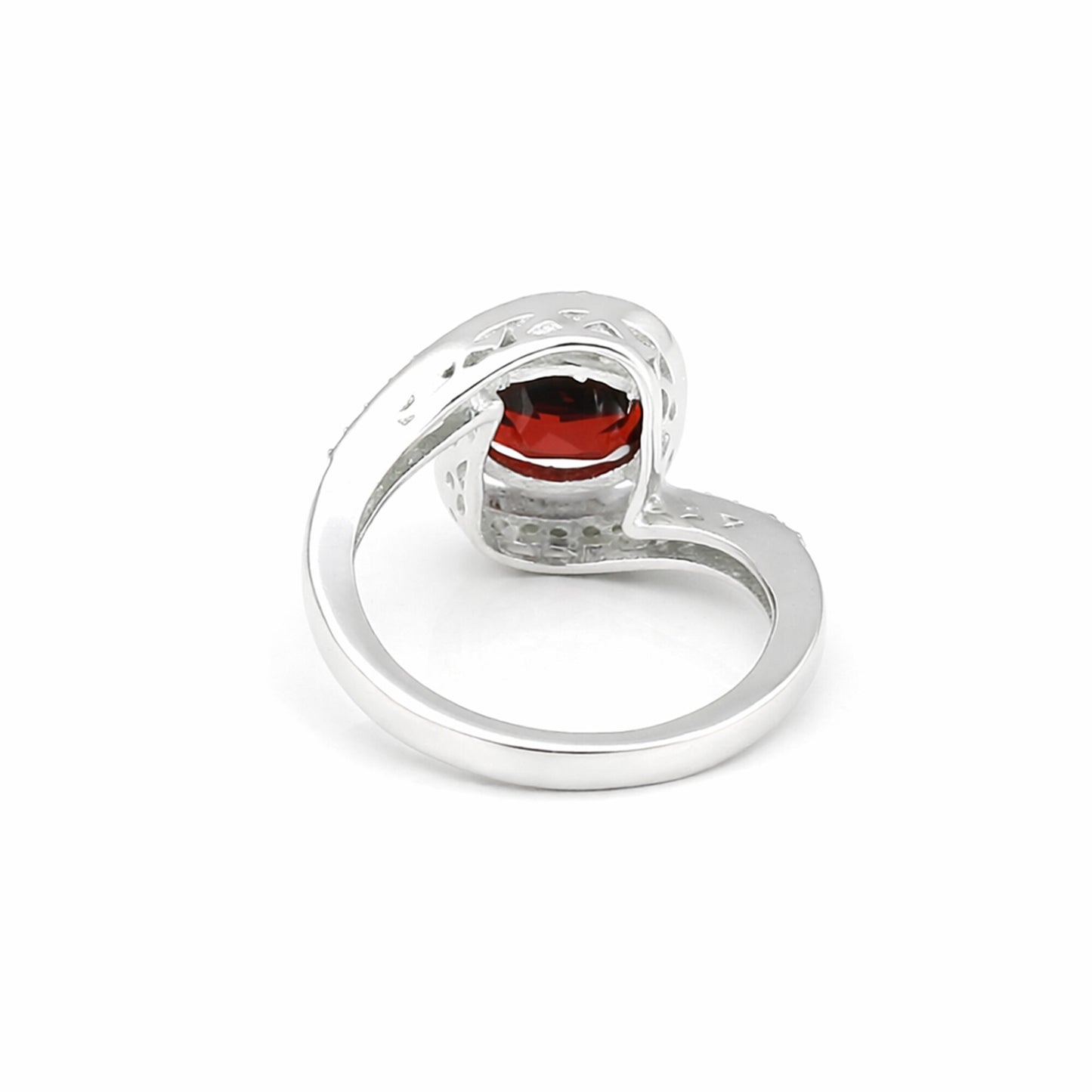 Garnet Oval Solitaire Gemstone Ring 3.80 Ct. 925 Sterling Silver Women Gift Her