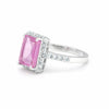 Pink Kunzite Emerald Cut Solitaire Ring 3.66 Ct. 925 Sterling Silver Gift for He