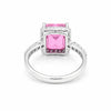 Pink Kunzite Emerald Cut Solitaire Ring 3.66 Ct. 925 Sterling Silver Gift for He