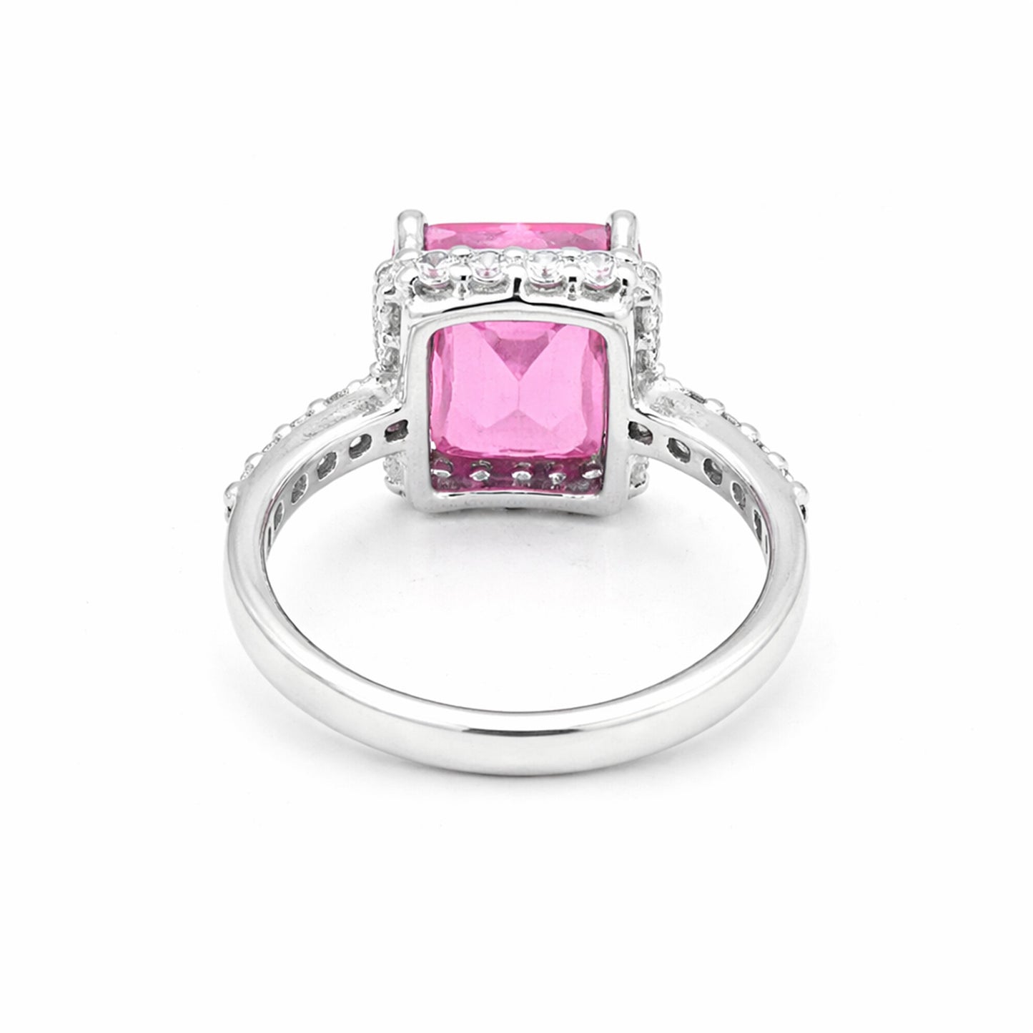 Pink Kunzite Emerald Cut Solitaire Ring 3.66 Ct. 925 Sterling Silver Gift for He
