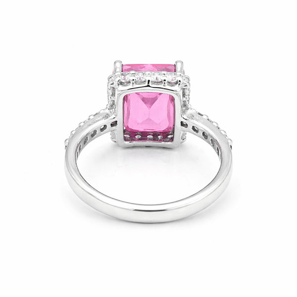 Pink Kunzite Emerald Cut Solitaire Ring 3.66 Ct. 925 Sterling Silver Gift for He