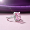 Pink Kunzite Emerald Cut Solitaire Ring 3.66 Ct. 925 Sterling Silver Gift for He