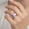 Pink Kunzite Emerald Cut Solitaire Ring 3.66 Ct. 925 Sterling Silver Gift for He