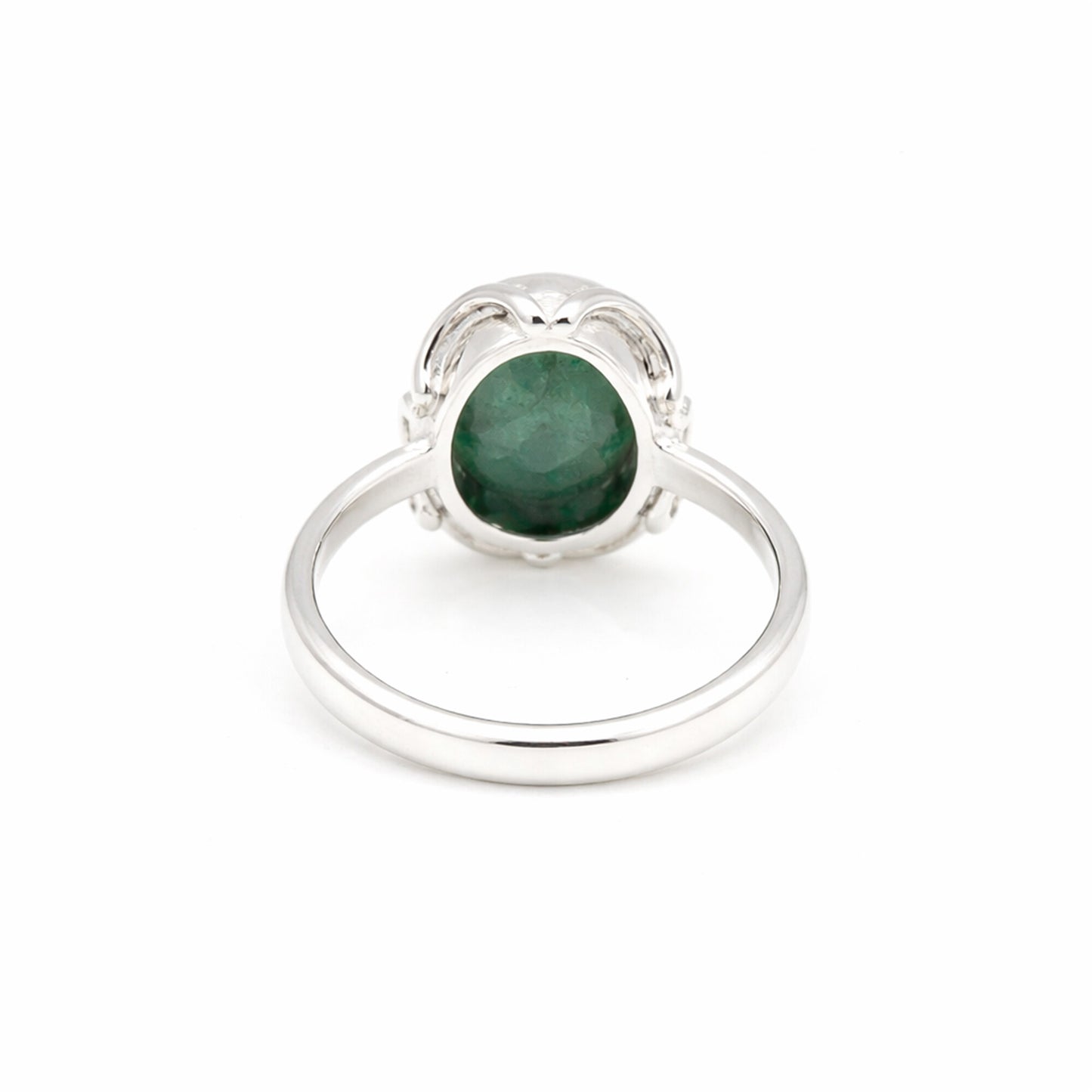 2.50 Ct. Emerald Oval Solitaire Ring 925 Sterling Silver Wedding Fine Jewelry