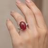 EGL Certified Ruby Oval Cut 4.55 Ct. Gemstone Ring 925 Sterling Silver Women Gif