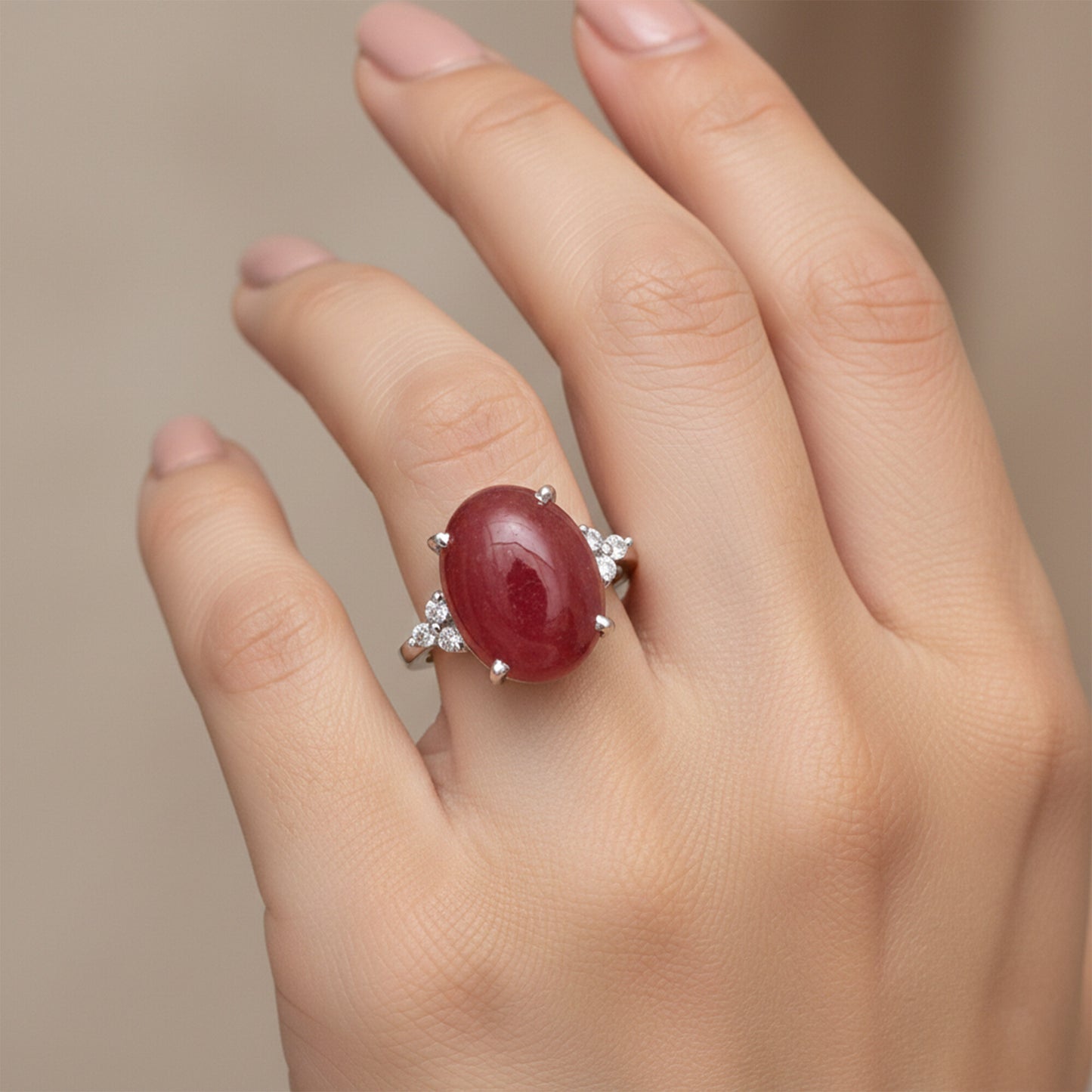 EGL Certified Ruby Oval Cut 4.55 Ct. Gemstone Ring 925 Sterling Silver Women Gif