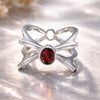 Red Garnet Solitaire Ring 3.65 Ct. Oval Cut 925 Sterling Silver Stackable Band
