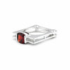 Cushion Cut Garnet Ring 2.00 Ct. 925 Sterling Silver Eternity Band Gift for Her