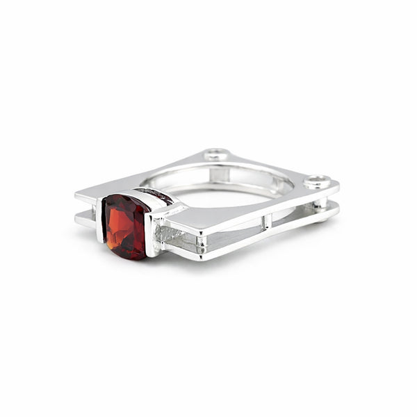 Cushion Cut Garnet Ring 2.00 Ct. 925 Sterling Silver Eternity Band Gift for Her