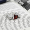 Cushion Cut Garnet Ring 2.00 Ct. 925 Sterling Silver Eternity Band Gift for Her