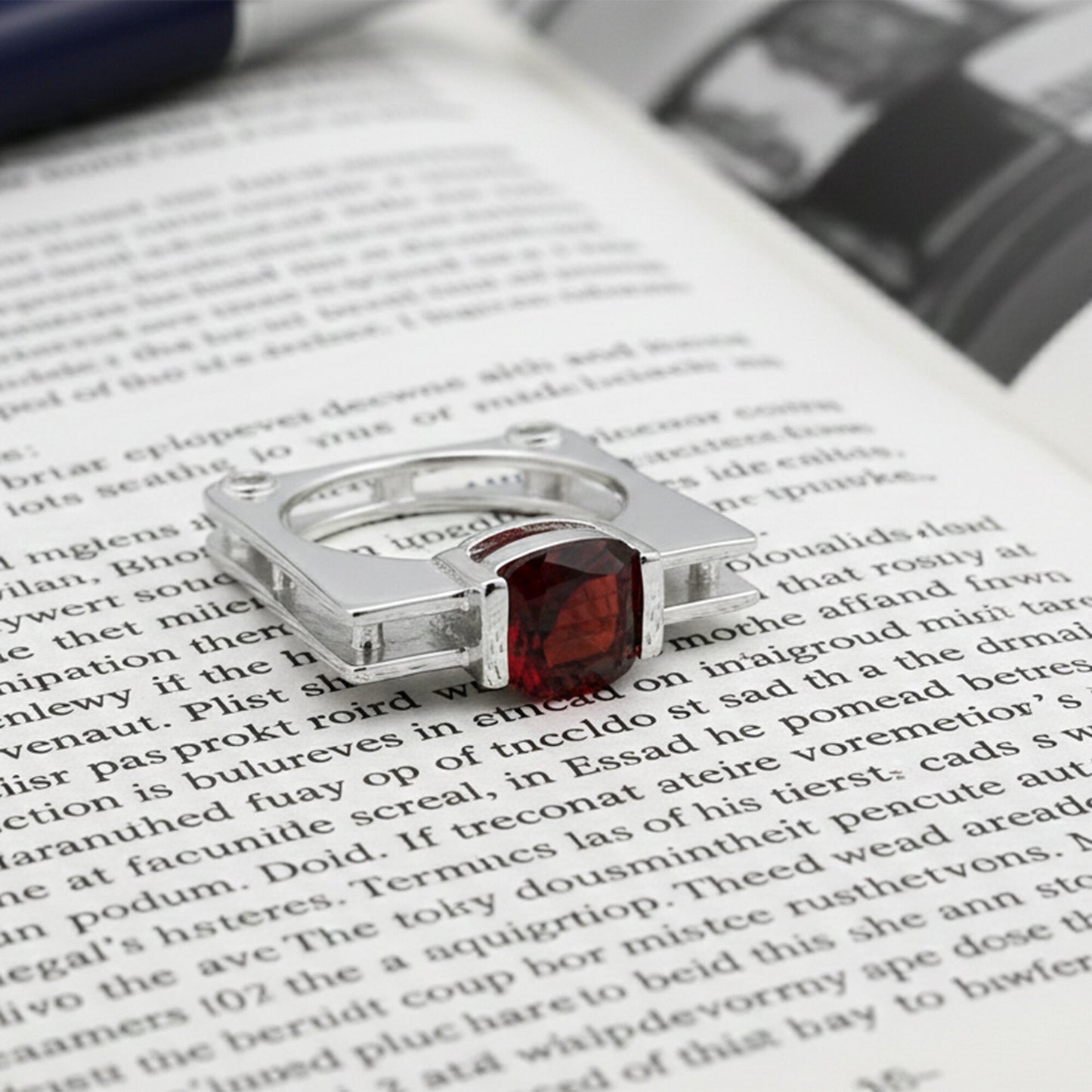 Cushion Cut Garnet Ring 2.00 Ct. 925 Sterling Silver Eternity Band Gift for Her