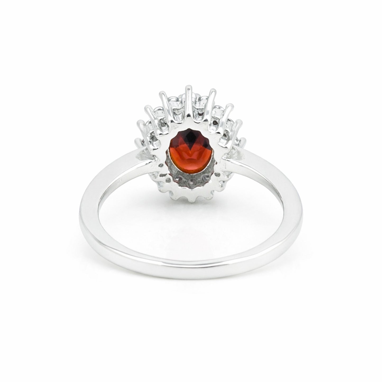 Garnet Gemstone Ring 4.80 Ct. Oval Cut 925 Sterling Silver Wedding Gift Her
