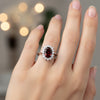 Garnet Gemstone Ring 4.80 Ct. Oval Cut 925 Sterling Silver Wedding Gift Her