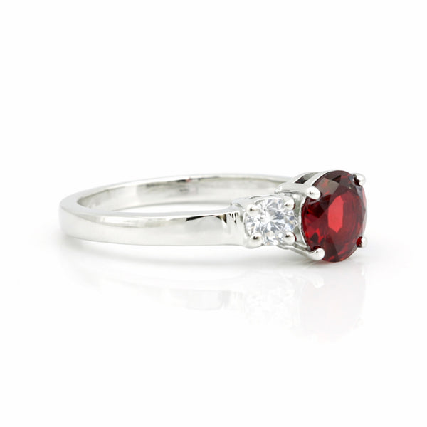 Red Garnet Oval Ring 3.00 Ct. 925 Sterling Silver Stackable Eternity Band Gift