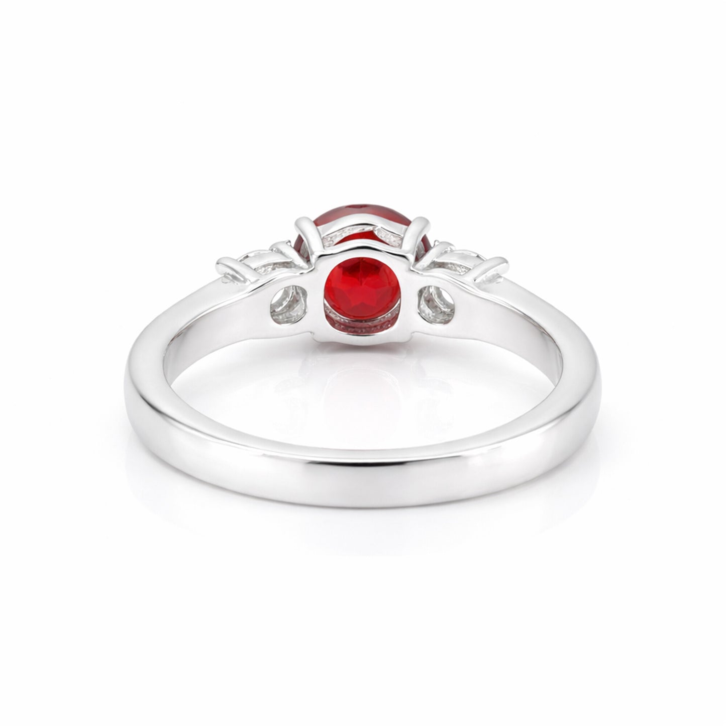 Red Garnet Oval Ring 3.00 Ct. 925 Sterling Silver Stackable Eternity Band Gift