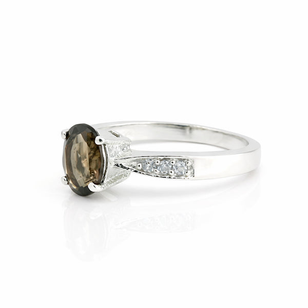 Topaz Oval Solitaire Ring 2.50 Ct. 925 Sterling Silver Valentine's Day Fine Jewe