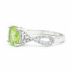3.00 Ct. Green Amethyst Ring Oval Cut 925 Sterling Silver Eternity Band Fine Gif