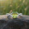 3.00 Ct. Green Amethyst Ring Oval Cut 925 Sterling Silver Eternity Band Fine Gif