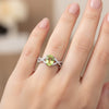 3.00 Ct. Green Amethyst Ring Oval Cut 925 Sterling Silver Eternity Band Fine Gif