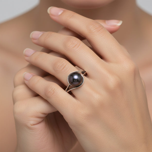 Pearl Oval Solitaire Gemstone Ring 2.65 Ct. 925 Sterling Silver Women Gift Her