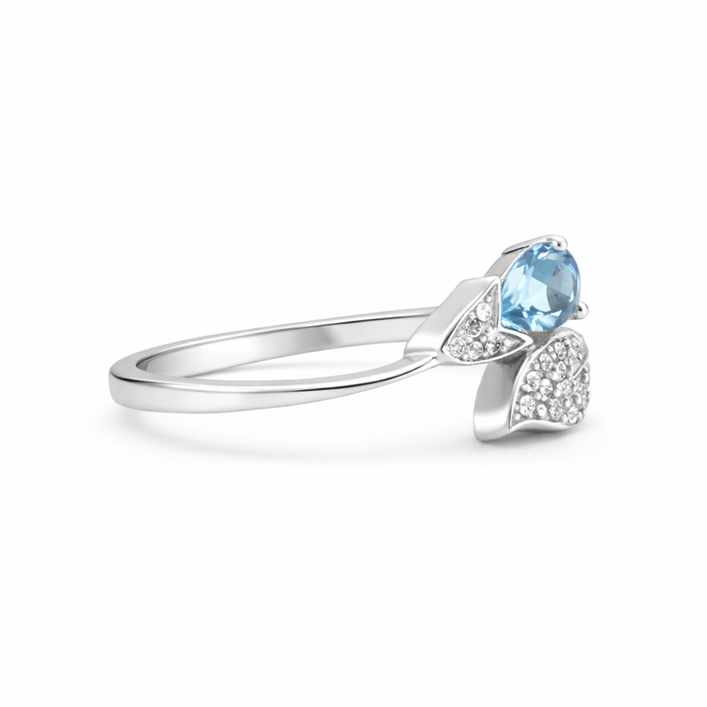 Aquamarine Pear Cut 6.50 Ct. Gemstone Ring 925 Sterling Silver Women Gift