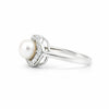 EGL Certified 3.20 Ct. Pearl Round Cut Ring 925 Sterling Silver Women Fine Jewel