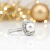 EGL Certified 3.20 Ct. Pearl Round Cut Ring 925 Sterling Silver Women Fine Jewel
