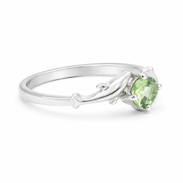 5.50 Ct. Green Amethyst Ring Round Cut 925 Sterling Silver Eternity Band Fine Gi