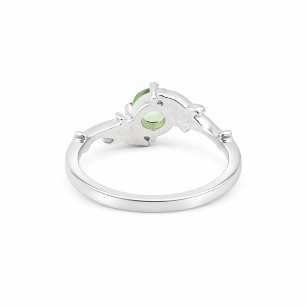 5.50 Ct. Green Amethyst Ring Round Cut 925 Sterling Silver Eternity Band Fine Gi