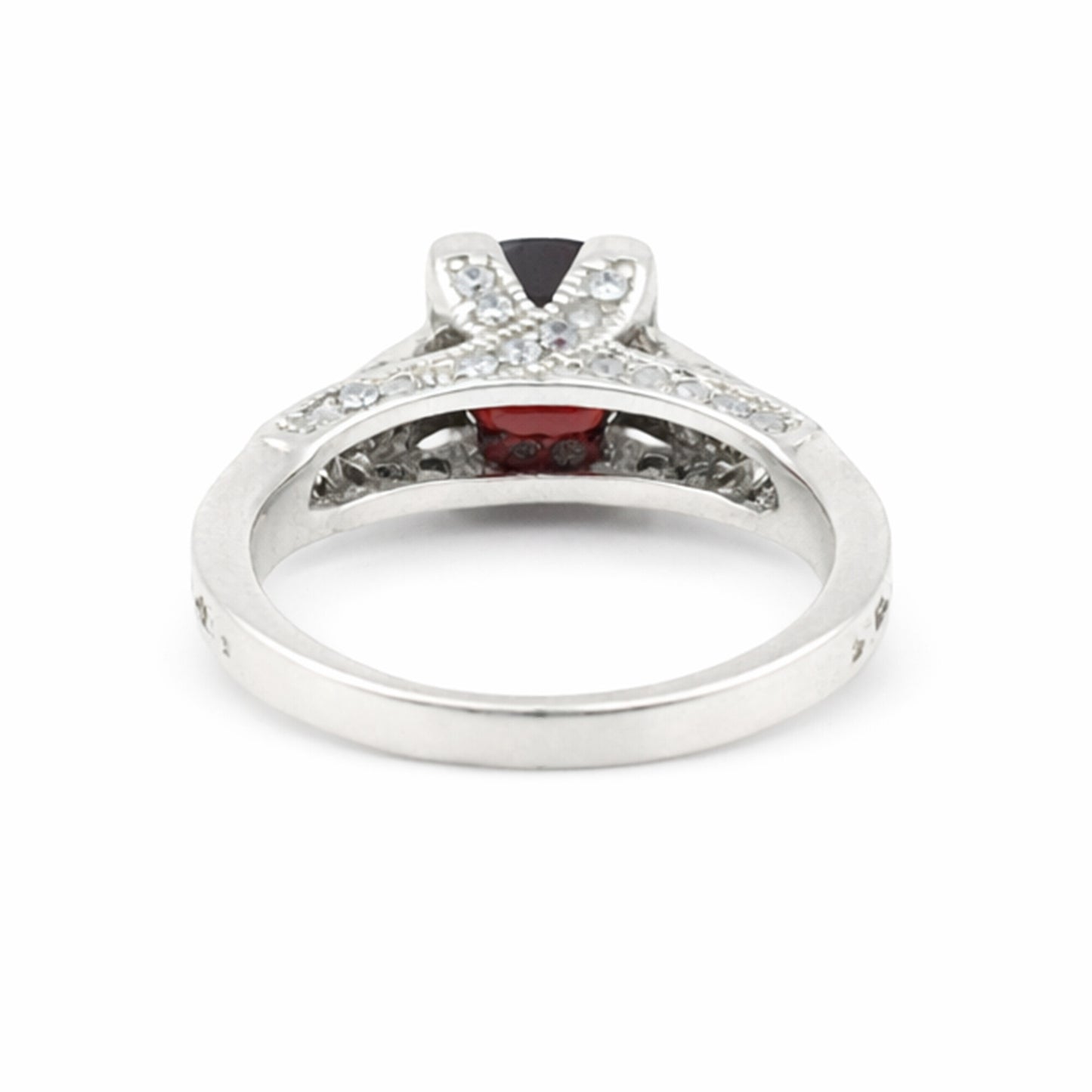 Red Garnet Cushion Cut Solitaire Ring 1.50 Ct. 925 Sterling Silver Gift for Her