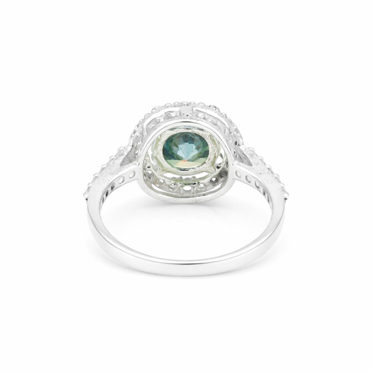 Blue Moissanite Solitaire Ring 6.50 Ct. Round Cut 925 Sterling Silver Stackable