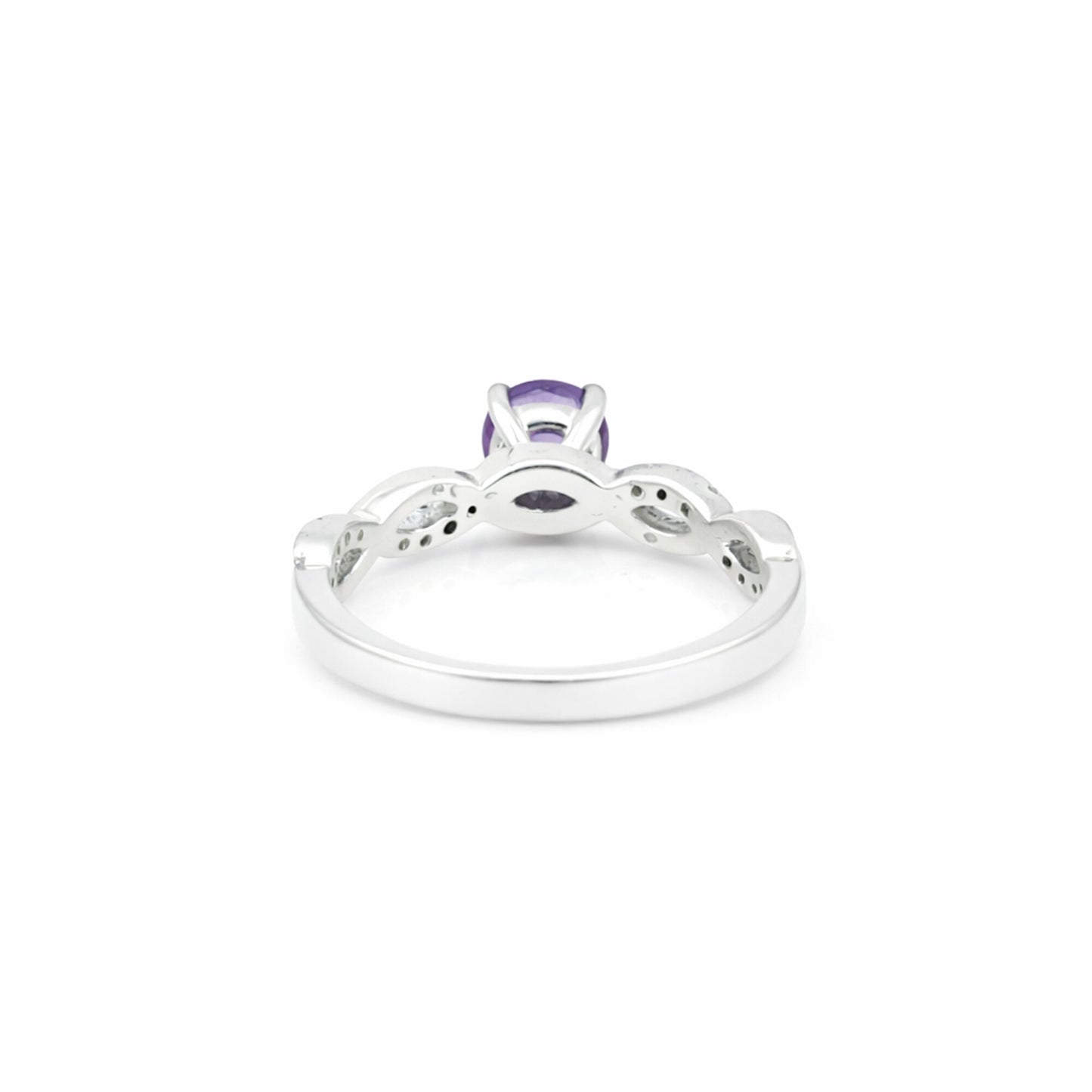 Round Cut Amethyst Ring 2.80 Ct. 925 Sterling Silver Eternity Band Gift for Her