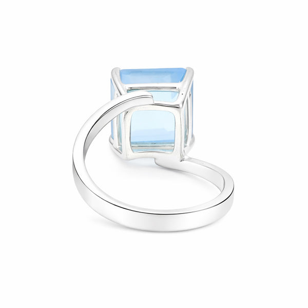 2.65 Ct. Topaz Square Cut Ring 925 Sterling Silver Women Fine Jewelry for Women