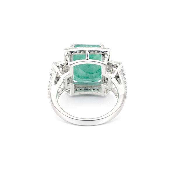 Emerald Gemstone Ring 1.85 Ct. Emerald Cut 925 Sterling Silver Mother's Day Gift