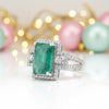 Emerald Gemstone Ring 1.85 Ct. Emerald Cut 925 Sterling Silver Mother's Day Gift