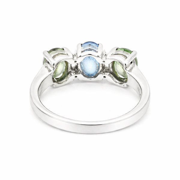 Green Amethyst Oval Ring 2.00 Ct. 925 Sterling Silver Stackable Eternity Band Gi