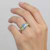 Green Amethyst Oval Ring 2.00 Ct. 925 Sterling Silver Stackable Eternity Band Gi