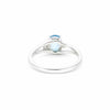 2.45 Ct. Blue Aquamarine Ring Oval Cut 925 Sterling Silver Eternity Band Fine Gi