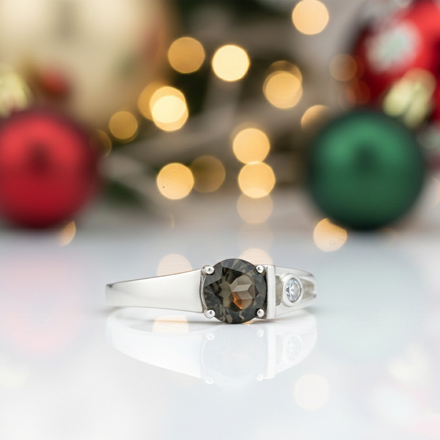 Topaz Round Solitaire Gemstone Ring 2.55 Ct. 925 Sterling Silver Women Gift Her