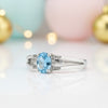Blue Aquamarine Oval Cut Solitaire Ring 2.10 Ct. 925 Sterling Silver Gift for He